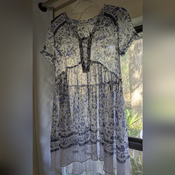 Maeve Blue and White Floral Swing Dress. Size 2 - Picture 4 of 12